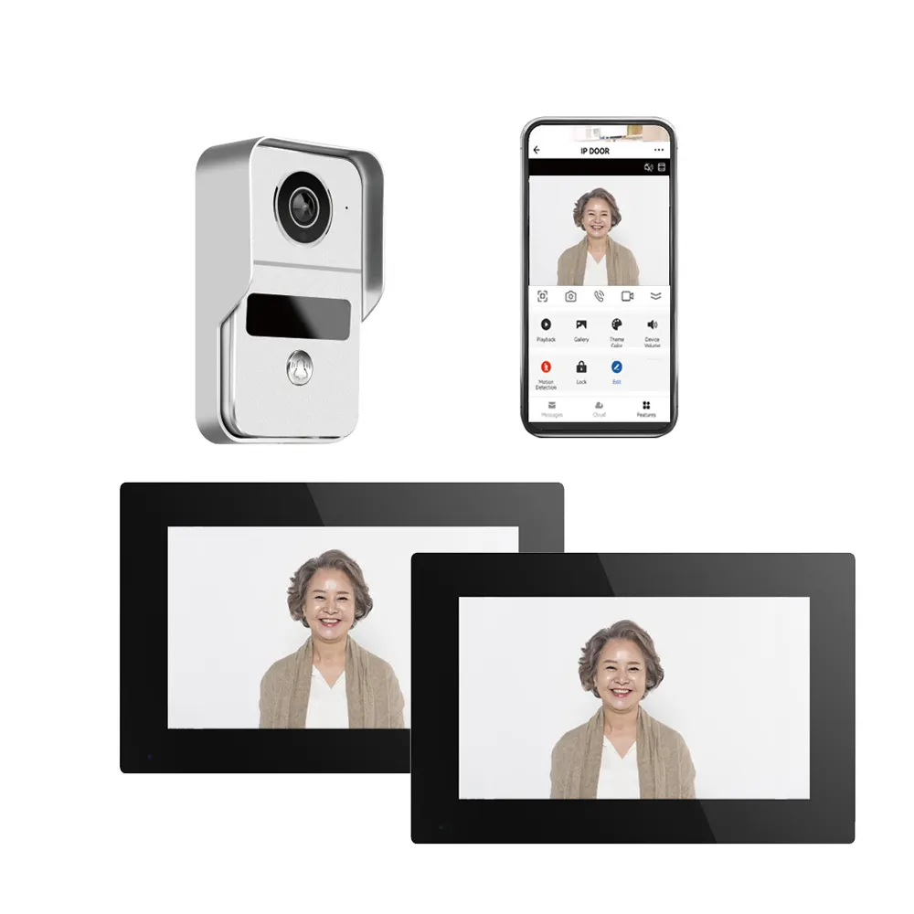 Tuya 7 inch Touch Screen Smart Wireless Doorbell Camera Mobile Control AHD Monitor Intercom Security Apartment Video Door Phone