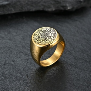 Bague pour homme en acier titane 2026 Fashion Elf Star, étoile à sept branches, motif étoile mystérieuse, style hipster, bague fantaisie pour homme - Product Image 6