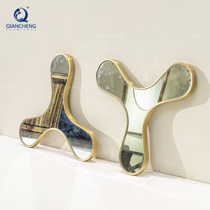QIANCHENG Acero Inoxidable Spiegel Sets Mini <span class=keywords><strong>Espejo</strong></span> pequeño Sala de estar Espejos Pared Decoración interior Miroir Meuble Espejos - Product Image 1