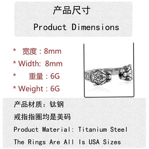 Bague Tigre Homme Style Européen et Américain en Acier Inoxydable, Bijou Punk à Motif Animal, Cadeau 280767 - Product Image 3