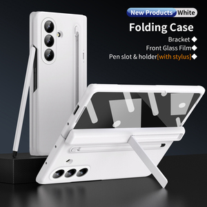 เคส CHAOYIDIAN สำหรับ Samsung Galaxy <span class=keywords><strong>Z</strong></span> Fold 7  วัสดุหนัง ป้องกันบานพับ พร้อมขาตั้ง+ฟิล์มกันรอยหน้าจอ ปากกาสไตลัส เคสแบบพับได้ - Product Image 2