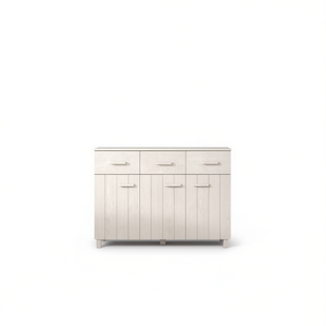 White Pinewood <b>Sideboard</b> With <b>Storage</b> Modern Design For Dining Room Furniture - Product Image 1