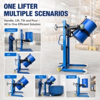 Chariot manuel basculant pour fûts d'huile 200L, chariot à fûts hydraulique, chariot de manutention de fûts industriels