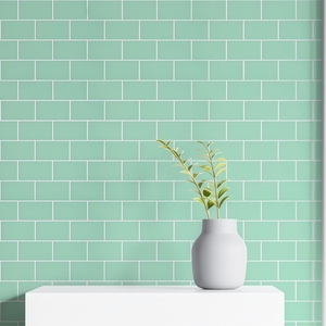 Stickers muraux <span class=keywords><strong>effet</strong></span> <span class=keywords><strong>carrelage</strong></span> vert imperméable auto-adhésif Peel Stick pour cuisine salle de bain dosseret facile à nettoyer décor moderne - Product Image 3