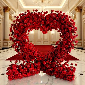 Decorazione a Cuore Tutto in Uno in Seta Ecologica per San Valentino e Matrimoni con Sfondo, Rose Secche, Bomboniere e Accessori per Feste - Product Image 5