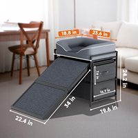Canapé pour animaux de compagnie pour chiens et chats pour rester près de vous pendant que vous travaillez ou jouez avec rampe et tiroirs de rangement