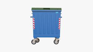 Contenedor de Basura de Plástico HDPE Galvanizado de Diseño Nuevo para Exteriores, Marca BDB, Modelo Ecológico BDB.121100-P, 770/1100 Litros - Product Image 2