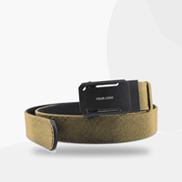 Ceinture tactique en nylon à cliquet, ceinture décontractée en toile avec verrouillage automatique, sans trous, ajustable pour s'adapter