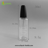 Botol Aplikator Plastik PET Transparan Hitam Ecannal CE Small 30ml 1oz dengan Ujung Jarum dan Tutup Pengaman Anak