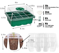 Plateau de croissance pour plantes de jardin, couvercle 12 cellules, Kit de plateau de démarrage pour semis de Germination avec dôme, lumière de croissance, humidité réglable