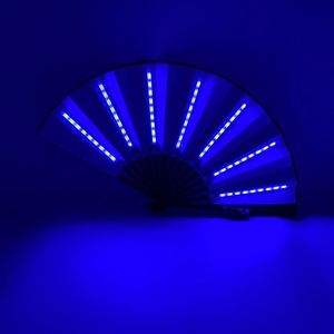 En Stock: Abanico Plegable LED de 8 Pulgadas con Mango de Bambú, Diseño Duradero con Arte Folclórico para Decoración de Fiestas y Bodas - Product Image 3