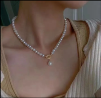 Collier de perles classique intemporel avec fermoir en argent sterling en forme de cœur