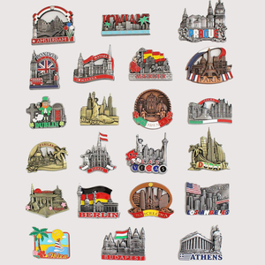Aimant de réfrigérateur en métal, forme personnalisée, étanche, style Art Déco, souvenir touristique 3D de <span class=keywords><strong>Ekaterinburg</strong></span> Or, pays et ville - Product Image 6