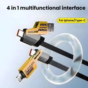 Cable de Carga Rápida 4 en 1 con Certificación CE, Trenzado de Nailon y Aleación, PD27W 65W USB, Cable de Datos para iPhone, Samsung, Android, Tipo-C - Product Image 2