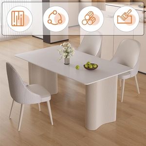 Moderno 120cm tavolo da pranzo in marmo bianco Base in metallo per piccoli spazi appartamenti per casa Hotel Villa sala da pranzo mobili - Product Image 3