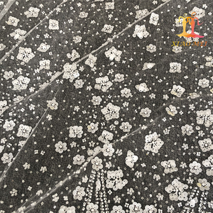 Cao cấp 100% polyester ưa thích thêu đính cườm sequined Bridal Couture ren vải XM-BF0725 - Product Image 4