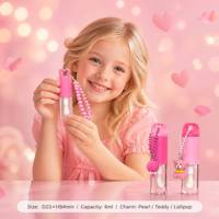 Conteneur de brillant à lèvres en forme de cœur ISMAN Novelty Love Head, logo personnalisé, tubes de brillant à lèvres vides en forme de cœur, emballage avec porte-clés en perle, 6 ml