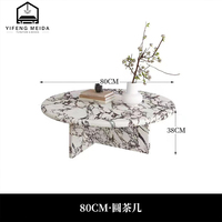Meubles minimalistes italiens Table basse en marbre Calacata Violet ronde de luxe sur mesure en pierre de luxe