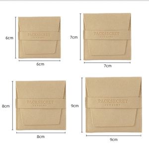 Pochette en microfibre 6x6cm haut de gamme, personnalisable, douce, pour bagues, pierres précieuses, bracelets, boucles d'oreilles - Product Image 4