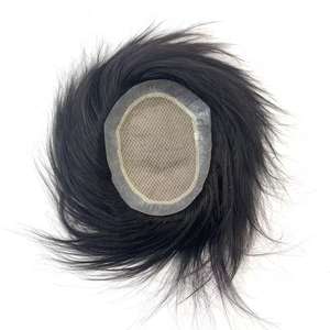 Parche Capilar, Tupé, Extensión de Cabello, Base de Seda, Topper de Cabello Natural <span class=keywords><strong>para</strong></span> Hombre, <span class=keywords><strong>Peluca</strong></span> <span class=keywords><strong>Fija</strong></span>, <span class=keywords><strong>Peluca</strong></span> Humana <span class=keywords><strong>para</strong></span> Hombre, Natural - Product Image 1