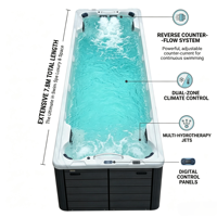 Kolam Renang Akrilik High Performance 7.8m Endless Swim Spa dengan Sistem Aliran Balik untuk Latihan Renang Profesional