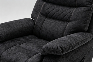 Sillón <span class=keywords><strong>Reclinable</strong></span> Eléctrico de Chenilla <span class=keywords><strong>Gris</strong></span> Oscuro para Personas Mayores, Reclinación Completa, Masaje de 8 Puntos, Calefacción, Control Remoto, Puerto USB, Doble Lateral - Product Image 3
