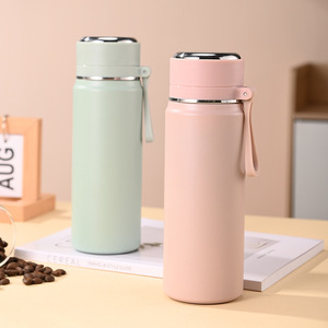 316 Stainless Steel Water <b>Bottle</b> 500Ml Insulated Travel Cup For Women With Strap Straight Design - Product Image 3