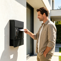 Boîte aux lettres murale extérieure résidentielle en métal, autoportante, avec revêtement en poudre, étanche, antivol, antirouille, durable, pour service postal