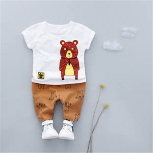 Conjuntos de Ropa Infantil con Diseño de Oso, 130 cm, Estilo Harajuku, Camisetas de Dibujos Animados para Niños y Pantalones, Producto de China - Product Image 6