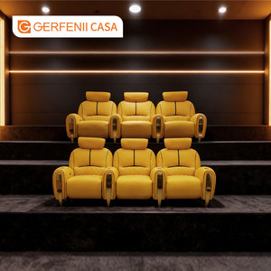현대 럭셔리 홈 시네마 비디오 룸 가구 가정용 또는 상업용 천연 가죽 빌라 전기 접이식 극장 소파 - Product Image 1