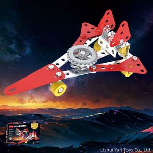 2-in-1 Children Educational Assembling Toys <b>Building</b> <b>Blocks</b> Teaching Aids Airplane Model Construction Kits Stem Metal 3D Puzzle - Product Image 3