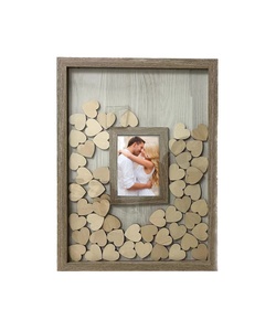 Nhà máy trên bán gỗ màu đám cưới của khách cuốn sách thay thế Drop Top khung với trái tim cho đám cưới lễ kỷ niệm - Product Image 1