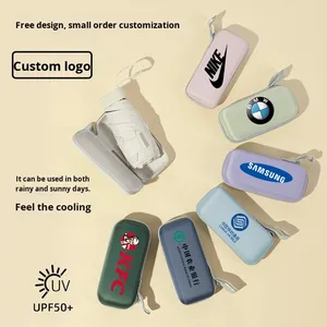 Parasol de protection UV compact à double usage Portable pour porte-carte parapluie soleil/pluie avec 5 plis pour cadeaux d'affaires pliants - Product Image 2