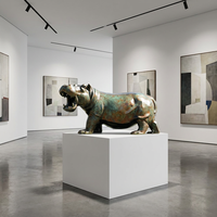 Statue d'hippopotame en bronze sur mesure - Moulage à la cire perdue personnalisé avec patine antique appliquée à la main - Sculpture animale 3D pour la Fête Nationale