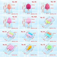 3D Fruit IJsverpakkingen 3 stuks per set PET Koepel Plastic Bakjes voor Mango Avocado Aardbei Framboos Perzik Citroen IJslollies