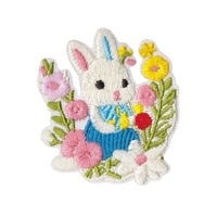 Patch brodé personnalisé en forme de lapin mignon, à appliquer sans couture, pour vêtements d'enfants