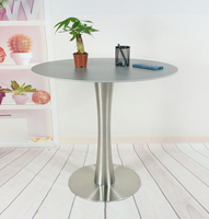 Pieds de table haut de gamme en acier inoxydable brossé, forme conique irrégulière, pour hôtel, restaurant, café