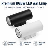 Lampe murale LED ronde à double tête, étanche IP65, éclairage vers le haut et vers le bas, RGB RGBW, pour extérieur, jardin, cour