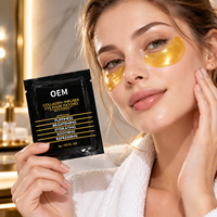 Masque pour les yeux au collagène hydrolysé 24K avec acide hyaluronique, patchs de gel apaisants et rafraîchissants pour les yeux, marque privée OEM