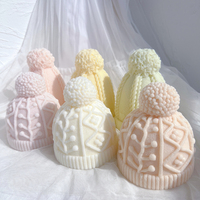 Moldes de silicona para velas de cera de soja con forma de gorro navideño de punto (gorro de Papá Noel), para decoración del hogar en Nochebuena, y molde de silicona para pasteles con forma de gorro de invierno.