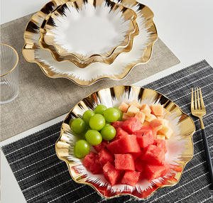 Eco-Friendly Porcelain Luxury Bulk Decorative <b>Ceramic</b> <b>Plate</b> White Printed for Restaurant Personalized - Product Image 5