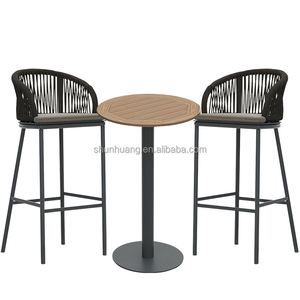New Arrive Metal Luxury Restaurant Furniture <strong>bar</strong> <strong>Stool</strong> <strong>and</strong> <strong>Table</strong> <strong>Garden</strong> Leisure Rope Woven High Chairs <strong>bar</strong> Set - Product Image 6