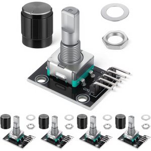 โมดูลเข้ารหัสแบบหมุน fdclixuvol KY-040 360องศาพร้อมลูกบิดสำหรับโครงการเซ็นเซอร์ Arduino - Product Image 1