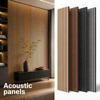 Panneaux acoustiques de qualité supérieure, panneaux insonorisants pour murs avec placage bois sur 3 côtés, panneaux muraux décoratifs en bois, panneaux muraux en lattes de bois
