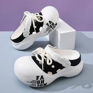 Unisex <b>Clogs</b> Spring Summer Thick Sole Height Increasing EVA Non Slip Closed Toe Outdoor Beach Sandals White Black Block Rope - Product Image 1