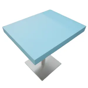 KKR Luxo Round Square Personalizar Tamanho Luz Azul Pedra Artificial Superfície Sólida Table Top