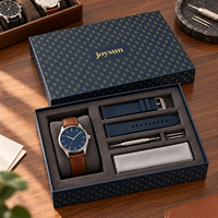 Boîte cadeau pour montre avec estampage à chaud personnalisé, plateau en mousse EVA protectrice, base rigide avec couvercle, emballage pour ensemble de bracelets de montre de luxe