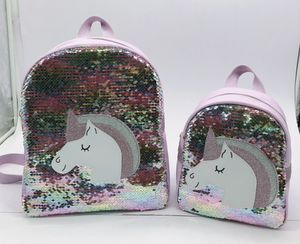 China Stock Mini multifuncional PU al aire libre lindo <span class=keywords><strong>bolsa</strong></span> <span class=keywords><strong>de</strong></span> la escuela <span class=keywords><strong>de</strong></span> niños unicornio Flip lentejuelas bolso mochila - Product Image 6