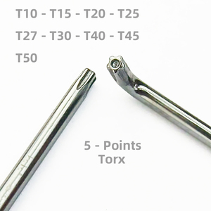 Clé <span class=keywords><strong>Torx</strong></span> 5 points L avec clé à trou T10 T15 T20 T25 T27 T30 T40 T45 <span class=keywords><strong>T50</strong></span> clé à vis de sécurité outils à main manuels - Product Image 4
