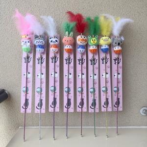 Haute qualité plume cloche chat Teaser baguette jouet résistant aux morsures auto-plaisir chat taquin bâton avec longue perche en plastique - Product Image 3